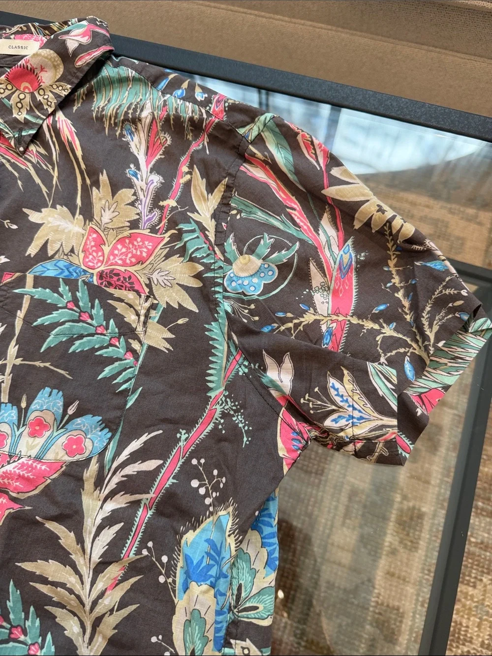J Crew Summer Weight Floral Button-Up Shirt - Black/Multi